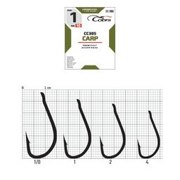 Крючки Cobra CARP KAYO HEAVY сер. CC305 разм. 002 10шт. - Крючки Cobra CARP KAYO HEAVY сер. CC305 разм. 002 10шт.