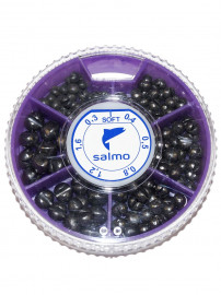 Грузила Salmo ДРОБЬ SOFT мягкий 6 секц. 0.3-1.6г 100г набор 3 - Грузила Salmo ДРОБЬ SOFT мягкий 6 секц. 0.3-1.6г 100г набор 3