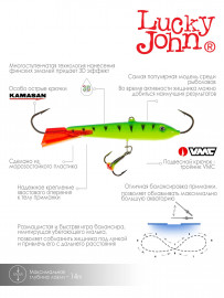 Балансир Lucky John CLASSIC 8 с тр. 80мм/36RT блистер - Балансир Lucky John CLASSIC 8 с тр. 80мм/36RT блистер