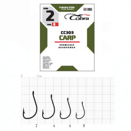 Крючки Cobra CARP HIRASU сер. CC303 разм.002 8шт. - Крючки Cobra CARP HIRASU сер. CC303 разм.002 8шт.