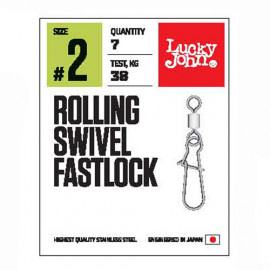 Вертлюги c застеж. LJ Pro Series ROLLING SWIVEL FASTLOCK 008 10шт. - Вертлюги c застеж. LJ Pro Series ROLLING SWIVEL FASTLOCK 008 10шт.