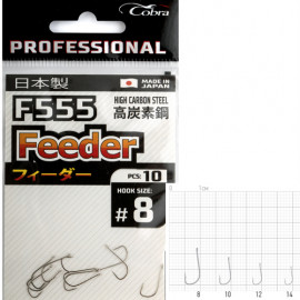 Крючки Cobra Pro FEEDER сер.F555 разм.008 10шт. - Крючки Cobra Pro FEEDER сер.F555 разм.008 10шт.