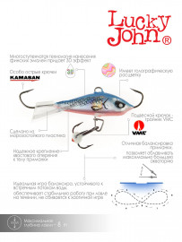 Балансир Lucky John BALTIC 4 с тр. 40мм/45H блистер - Балансир Lucky John BALTIC 4 с тр. 40мм/45H блистер