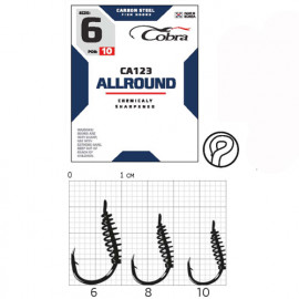 Крючки Cobra Allround PASTEHOLDER сер. CA123 разм. 006 10шт. - Крючки Cobra Allround PASTEHOLDER сер. CA123 разм. 006 10шт.