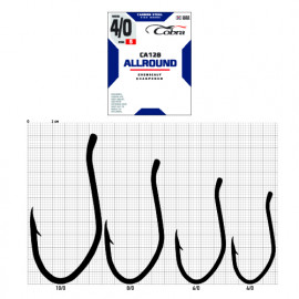 Крючки Cobra ALLROUND сер. CA128 разм. 006/0 4шт. - Крючки Cobra ALLROUND сер. CA128 разм. 006/0 4шт.