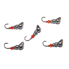 Мормышка свинцовая МУРАВЕЙ серебряная с трубкой и бисером 3.0/3 - Мормышка свинцовая МУРАВЕЙ серебряная с трубкой и бисером 3.0/3