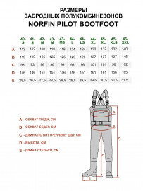 Полукомбинезон забродный Norfin PILOT BOOTFOOT р.44-LS с сапогами резина - Полукомбинезон забродный Norfin PILOT BOOTFOOT р.44-LS с сапогами резина