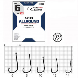 Крючки Cobra Allround STRUGER сер. CA125 разм. 014 10шт. - Крючки Cobra Allround STRUGER сер. CA125 разм. 014 10шт.