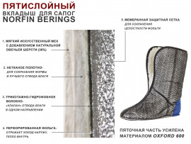 Вкладыши зим. для сапог Norfin BERINGS 5-ти сл. р.46-47 - Вкладыши зим. для сапог Norfin BERINGS 5-ти сл. р.46-47