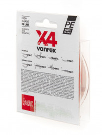Шнур плетёный Lucky John Vanrex х4 BRAID Fluo Orange 125/014 - Шнур плетёный Lucky John Vanrex х4 BRAID Fluo Orange 125/014
