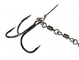 Оснастка стал. Lucky John STINGER POWER CHAIN 3,5+8,0cm, оснащ. тройниками №03/0+№3/0 1шт. - Оснастка стал. Lucky John STINGER POWER CHAIN 3,5+8,0cm, оснащ. тройниками №03/0+№3/0 1шт.