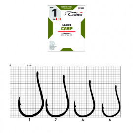 Крючки Cobra CARP CHINU сер. CC304 разм. 006 10шт. - Крючки Cobra CARP CHINU сер. CC304 разм. 006 10шт.
