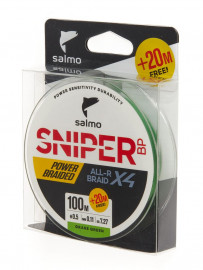 Шнур плетёный Salmo Sniper BP ALL R BRAID х4 Grass Green 120/011 - Шнур плетёный Salmo Sniper BP ALL R BRAID х4 Grass Green 120/011