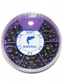 Грузила Salmo ДРОБЬ SOFT мягкий 5 секц. 0.4-1.6г 60г набор 2 - Грузила Salmo ДРОБЬ SOFT мягкий 5 секц. 0.4-1.6г 60г набор 2
